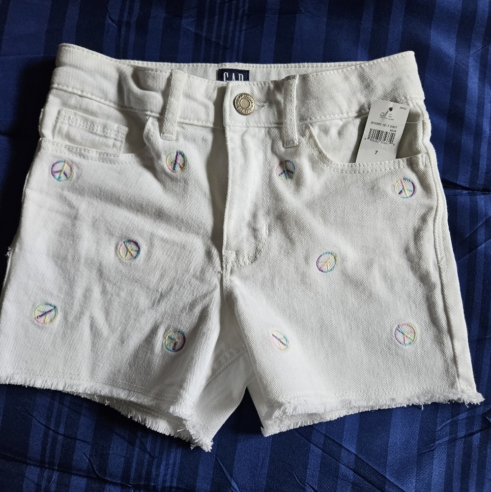 Gapkids Highrise Denim Shorts With Washwell Size 7 NWT